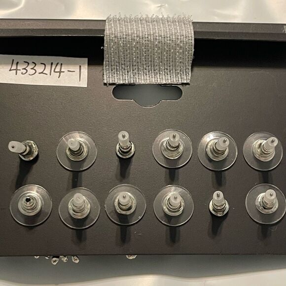 Noir Rhinestone Occasion Earring Set Silver Plated Brass Faux Pearls CZ 6 Pairs - Picture 5 of 6